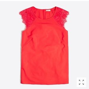 J. Crew Factory Red Women’s Sleeveless Lace Top